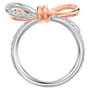 NWT SWAROVSKI Rose Gold Rhodium Plated Lifelong Bow Ring  Size 50 (Size 5)